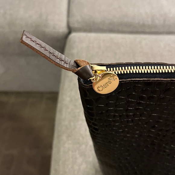 NWT Clare V Le Zip Sac Kalamata Croco - Picture 6 of 6